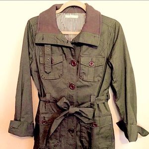 hazel belted army green utility jacket | XS